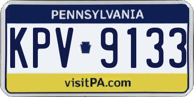 PA license plate KPV9133