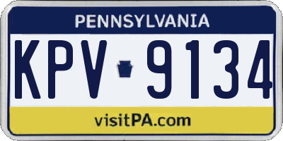 PA license plate KPV9134