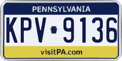 PA license plate KPV9136