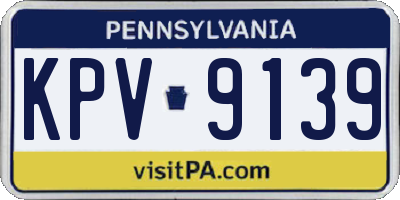 PA license plate KPV9139