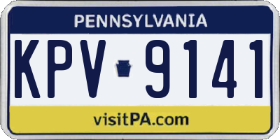 PA license plate KPV9141
