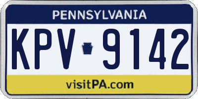 PA license plate KPV9142