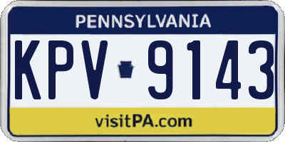 PA license plate KPV9143