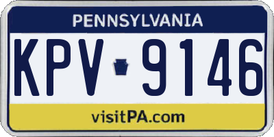 PA license plate KPV9146