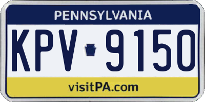 PA license plate KPV9150