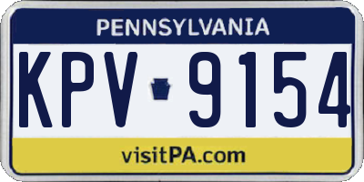 PA license plate KPV9154