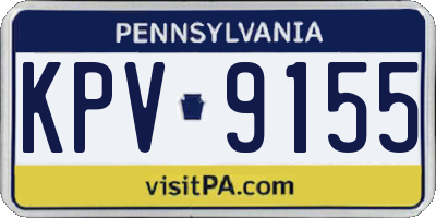 PA license plate KPV9155