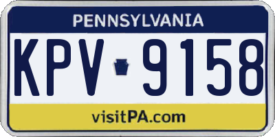 PA license plate KPV9158
