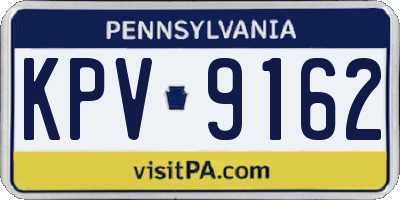 PA license plate KPV9162