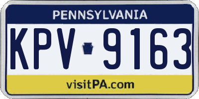 PA license plate KPV9163