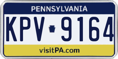 PA license plate KPV9164