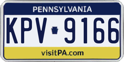 PA license plate KPV9166