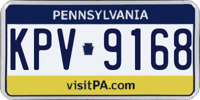 PA license plate KPV9168