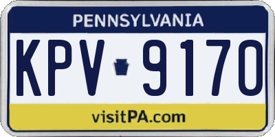 PA license plate KPV9170