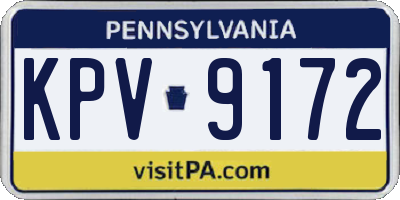 PA license plate KPV9172