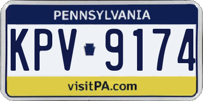 PA license plate KPV9174