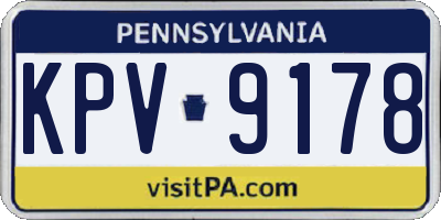 PA license plate KPV9178