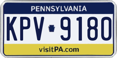 PA license plate KPV9180