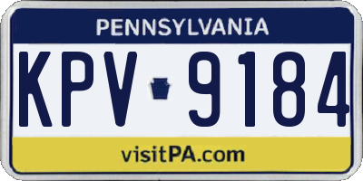 PA license plate KPV9184