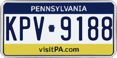 PA license plate KPV9188
