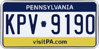 PA license plate KPV9190