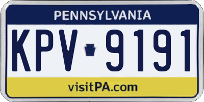 PA license plate KPV9191
