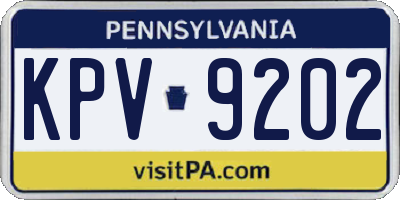 PA license plate KPV9202