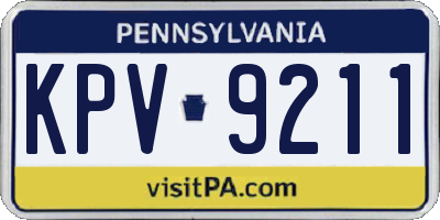 PA license plate KPV9211