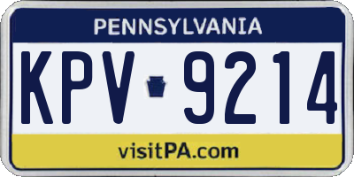 PA license plate KPV9214