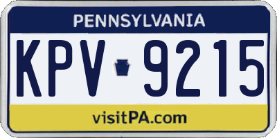 PA license plate KPV9215