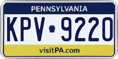 PA license plate KPV9220