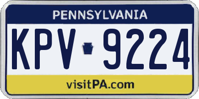 PA license plate KPV9224