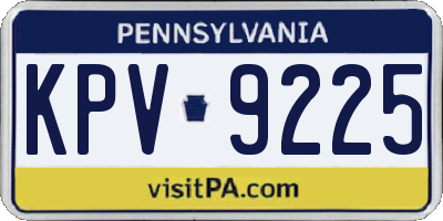 PA license plate KPV9225