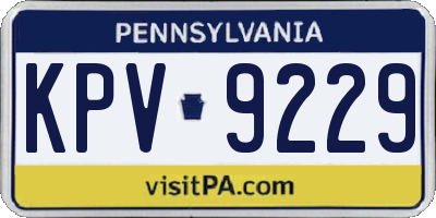 PA license plate KPV9229