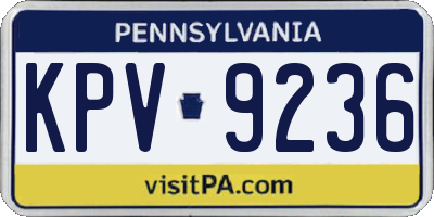 PA license plate KPV9236