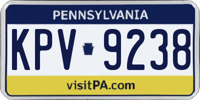 PA license plate KPV9238