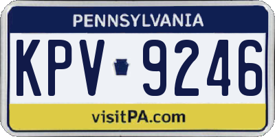 PA license plate KPV9246