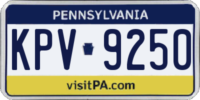 PA license plate KPV9250