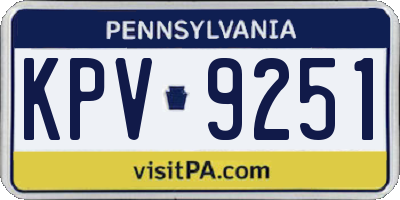 PA license plate KPV9251