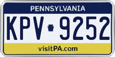 PA license plate KPV9252