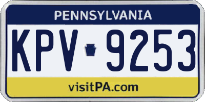 PA license plate KPV9253
