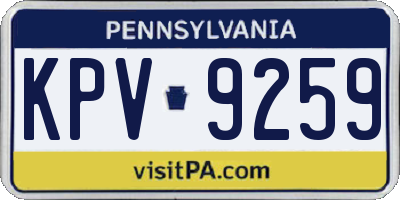 PA license plate KPV9259