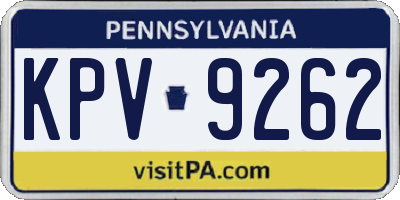 PA license plate KPV9262