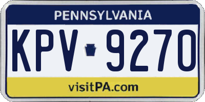 PA license plate KPV9270