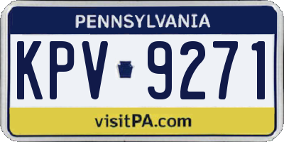 PA license plate KPV9271
