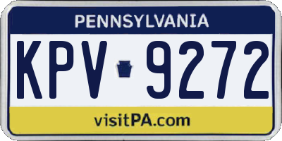 PA license plate KPV9272
