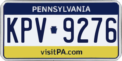 PA license plate KPV9276