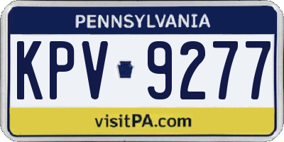 PA license plate KPV9277