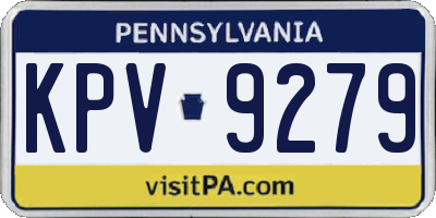 PA license plate KPV9279
