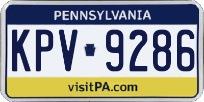 PA license plate KPV9286
